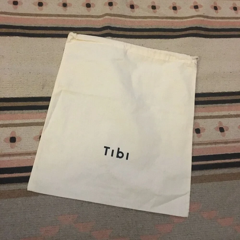 Tibi cream drawstring Dustbag 11” x 13” Garment bag New - never used